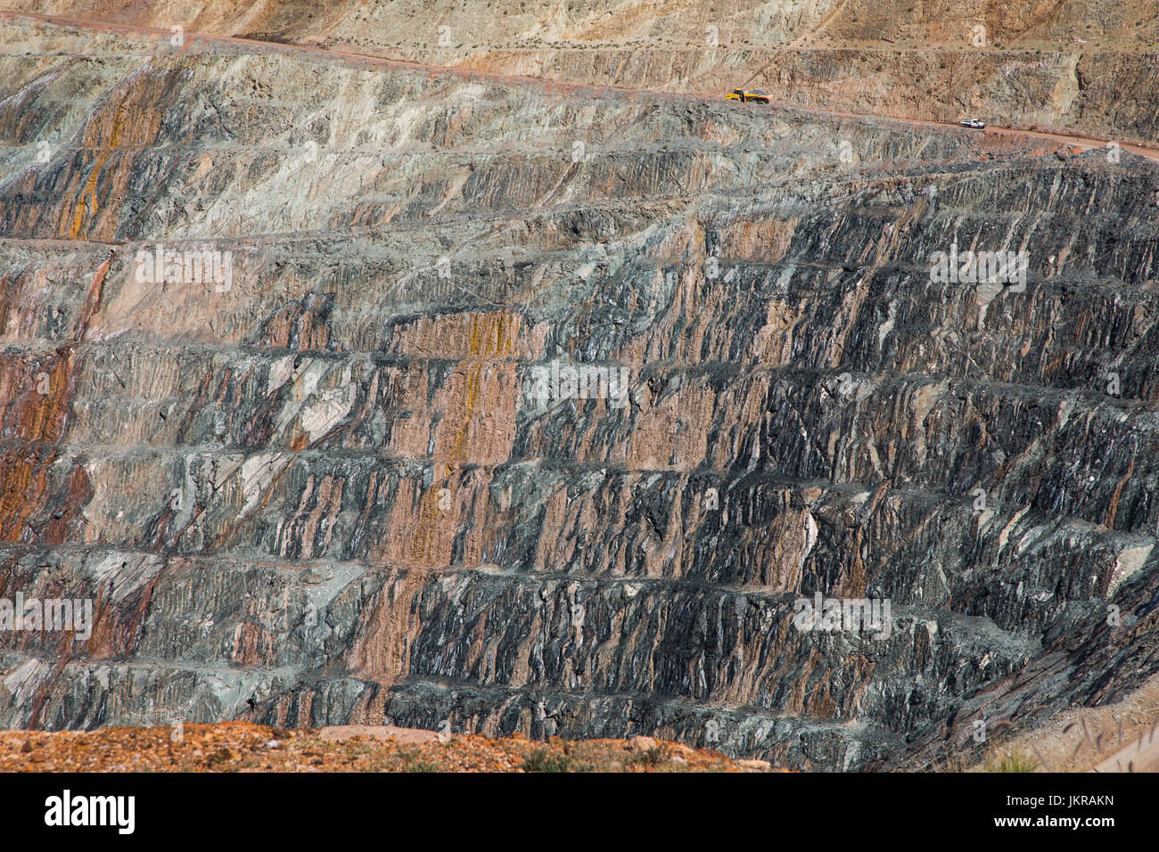Full frame shot della miniera a cielo aperto, Kalgoorlie, Australia occidentale, Australia Foto Stock
