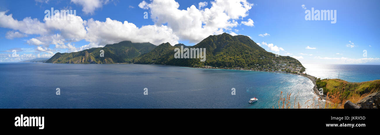 Panorama di scotts testa, Dominica, dei Caraibi Foto Stock