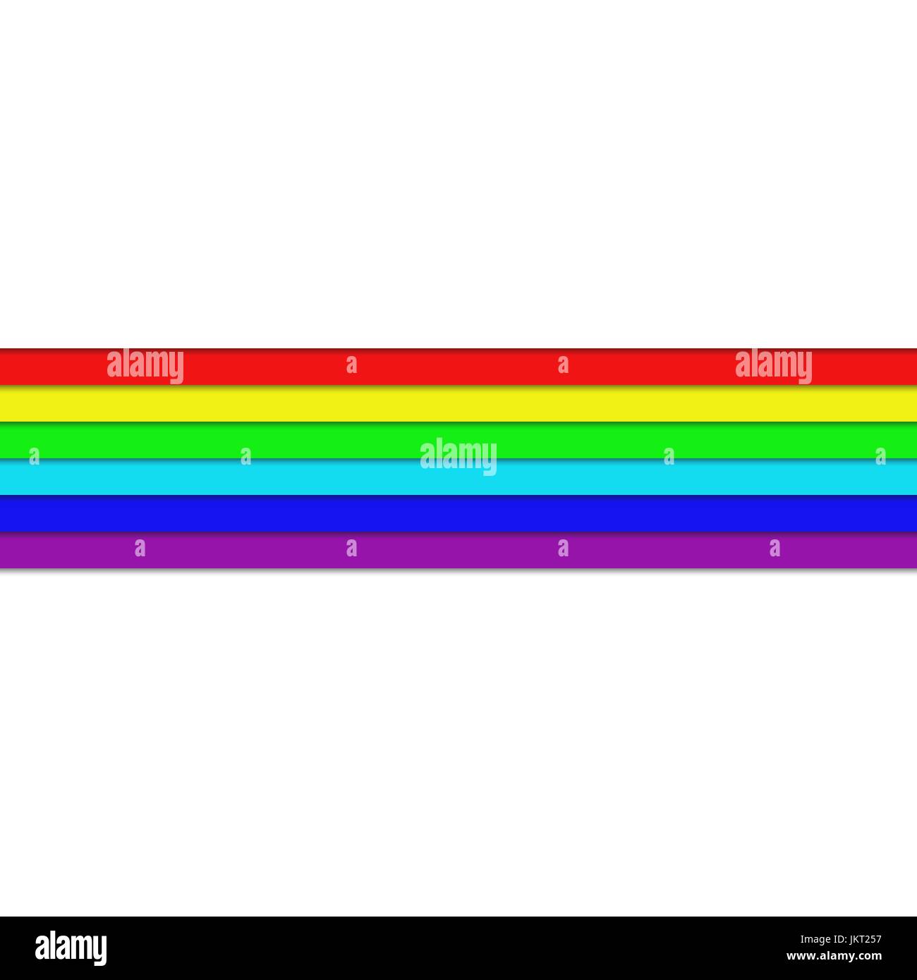 Rainbow orizzontale strisce colorate - vector graphic design elemento per dividere la pagina Illustrazione Vettoriale