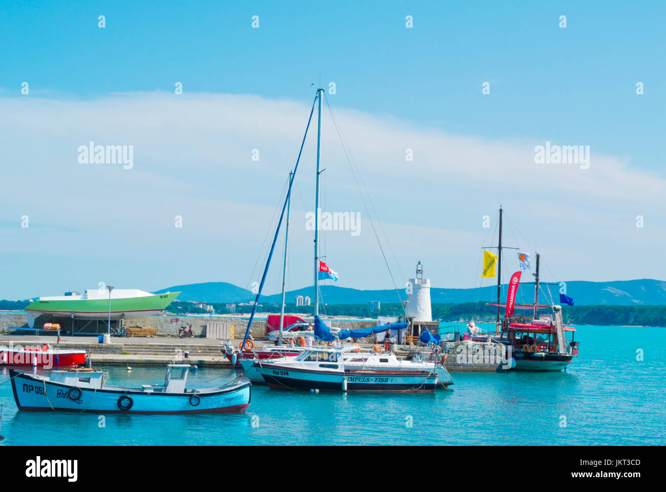 Porto di Marina, Primorsko, Bulgaria Foto Stock