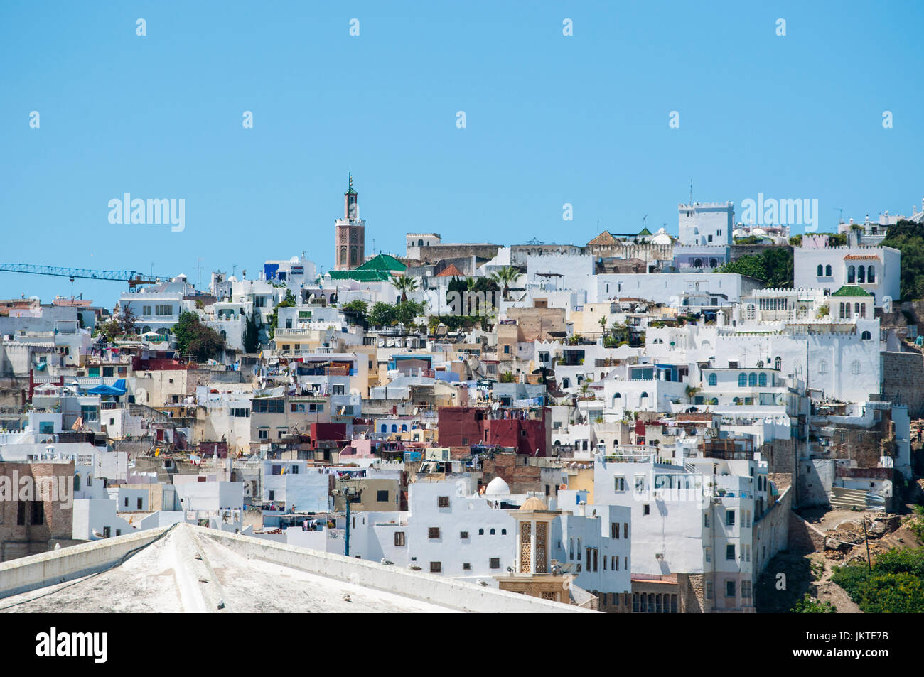 Il Nord Africa, Marocco: tetti e lo skyline di Tangeri, Marocco città sulla costa del Maghreb all'entrata occidentale dello stretto di Gibilterra Foto Stock