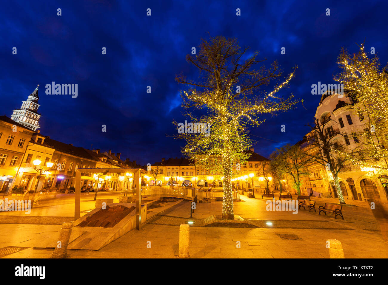 Piazza principale di Bielsko-Biala. Bielsko-Biala, Slesia, Polonia. Foto Stock