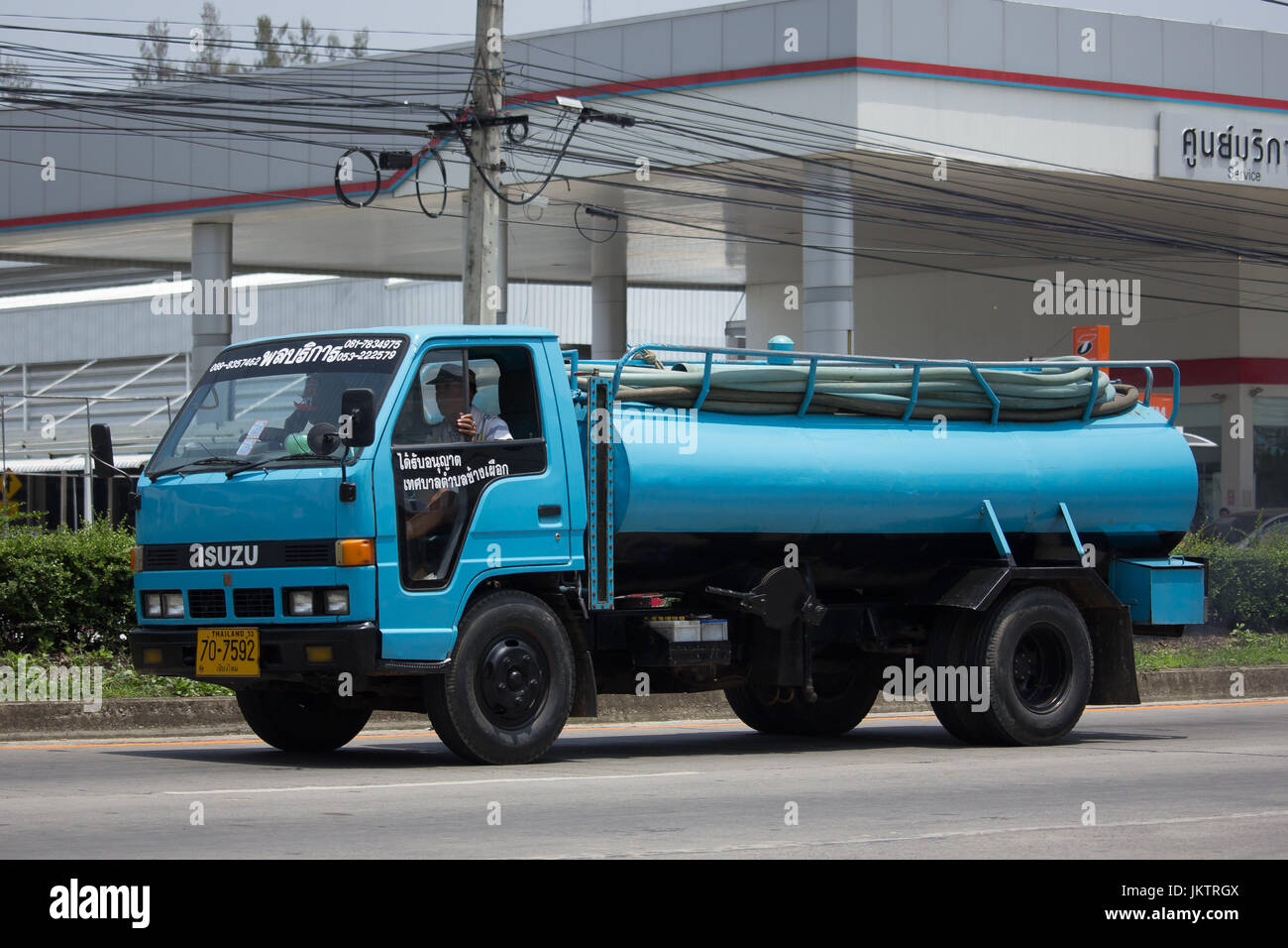 CHIANG MAI, Thailandia - 22 Maggio 2017: Privato di liquami carrello. Foto di road no.121 circa 8 km dal centro cittadino di Chiangmai, Thailandia. Foto Stock