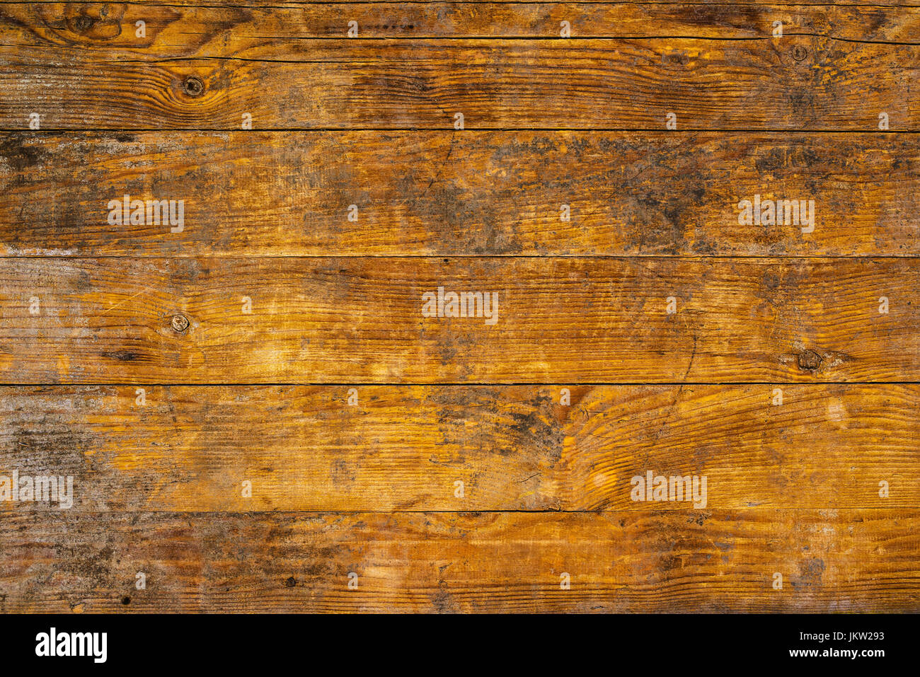Background e texture di weathered giallo tavole di legno, di età compresa tra i rivestimenti in legno per pavimenti top view sfondo come spazio di copia Foto Stock