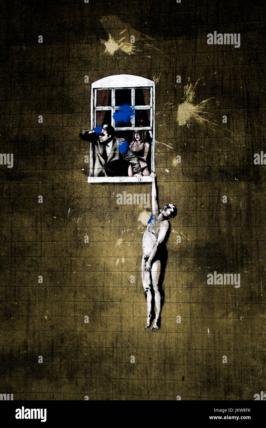 Arte di strada in Bristol, Regno Unito Foto Stock