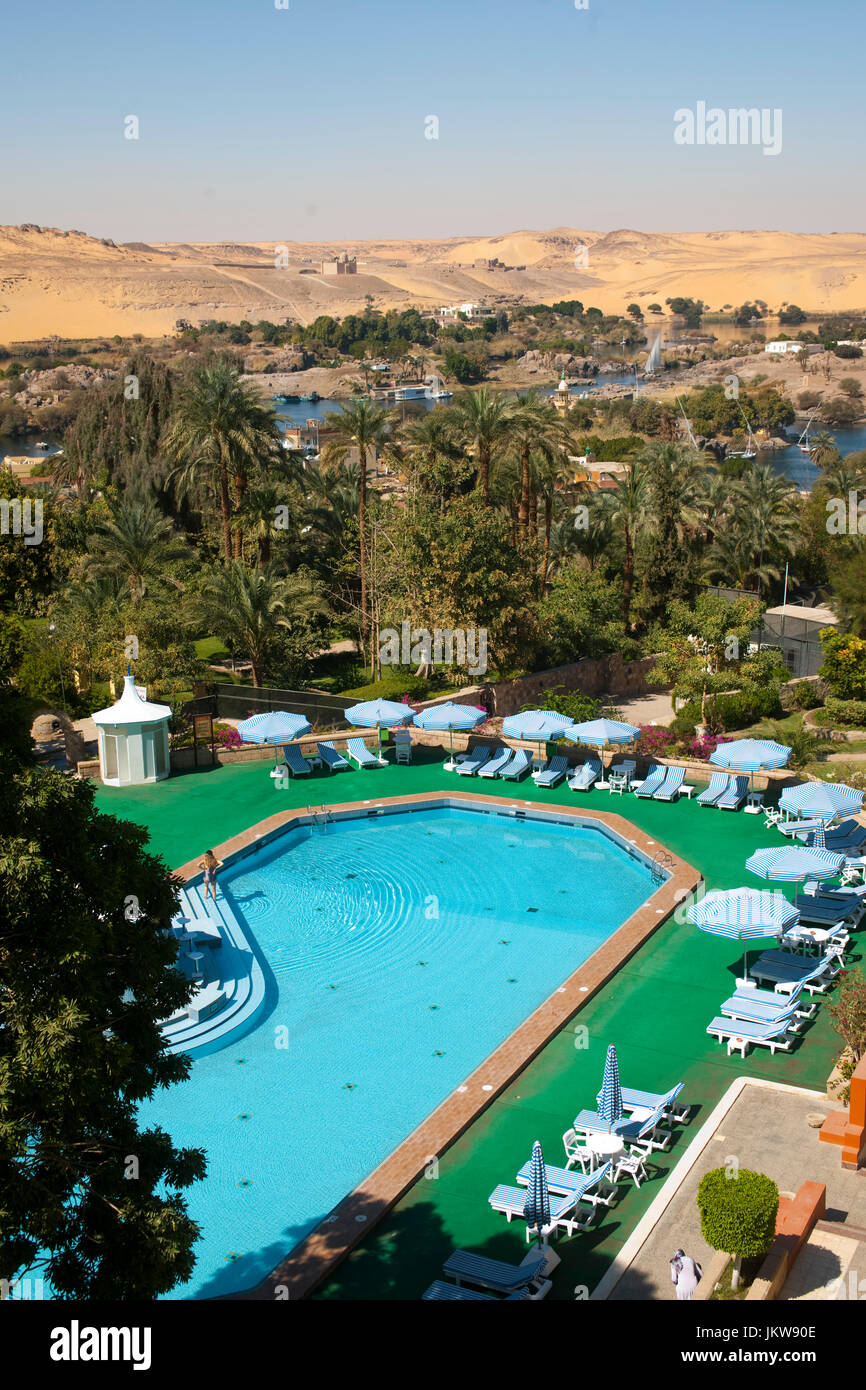 Aegypten ha, Assuan, piscina des Basma-Hotel Foto Stock