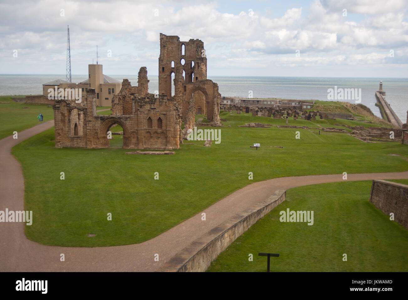 Castello di Tynemouth e priory Foto Stock