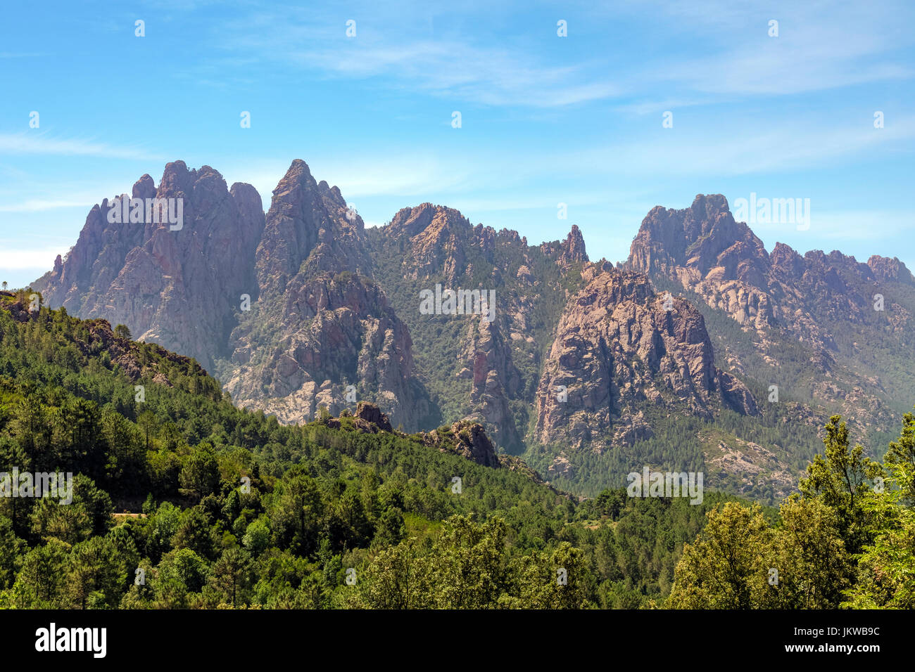 Aiguilles de Bavella, Parc naturel regional de Corse, Corsica, Francia Foto Stock