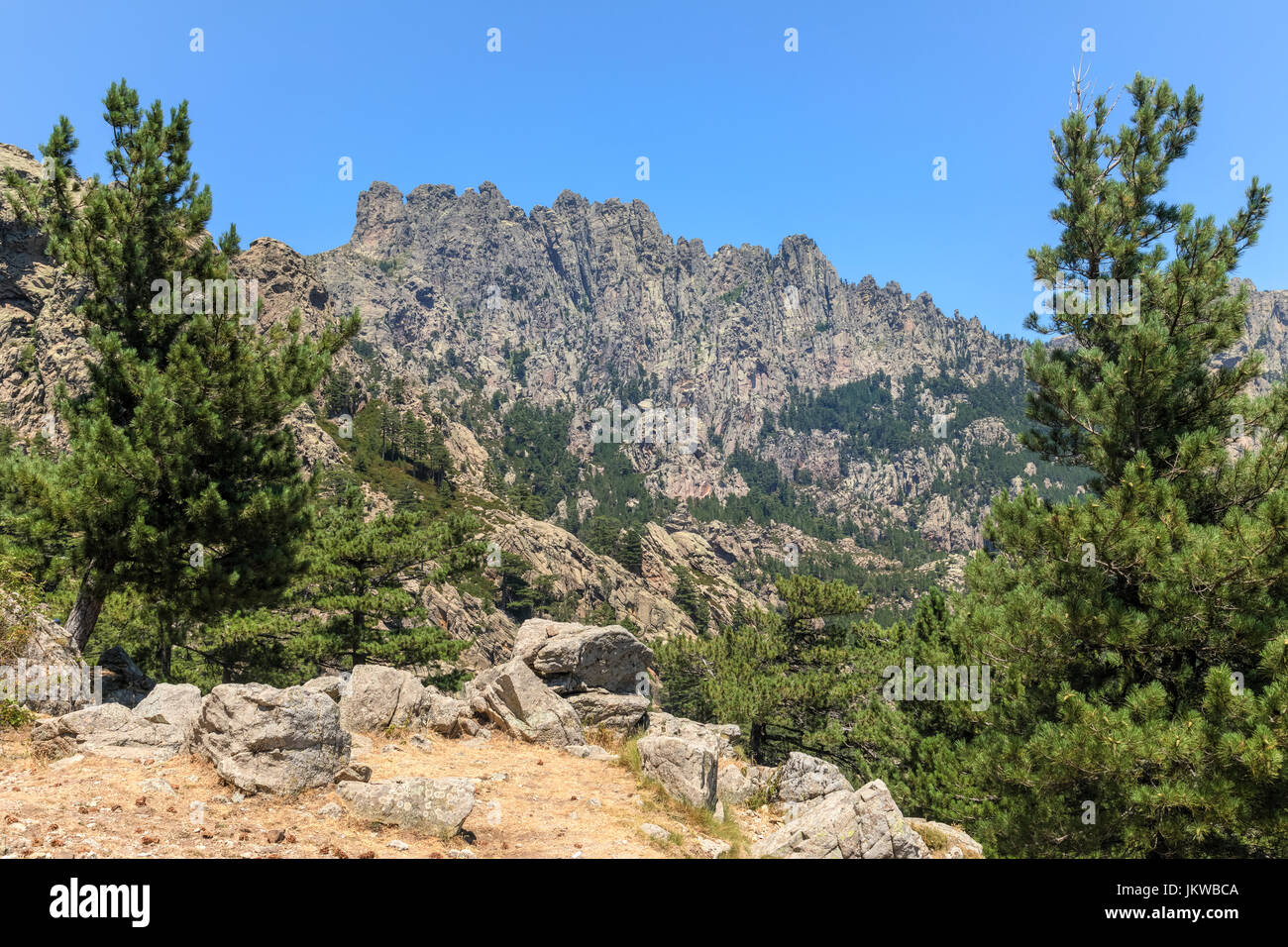 Aiguilles de Bavella, Parc naturel regional de Corse, Corsica, Francia Foto Stock