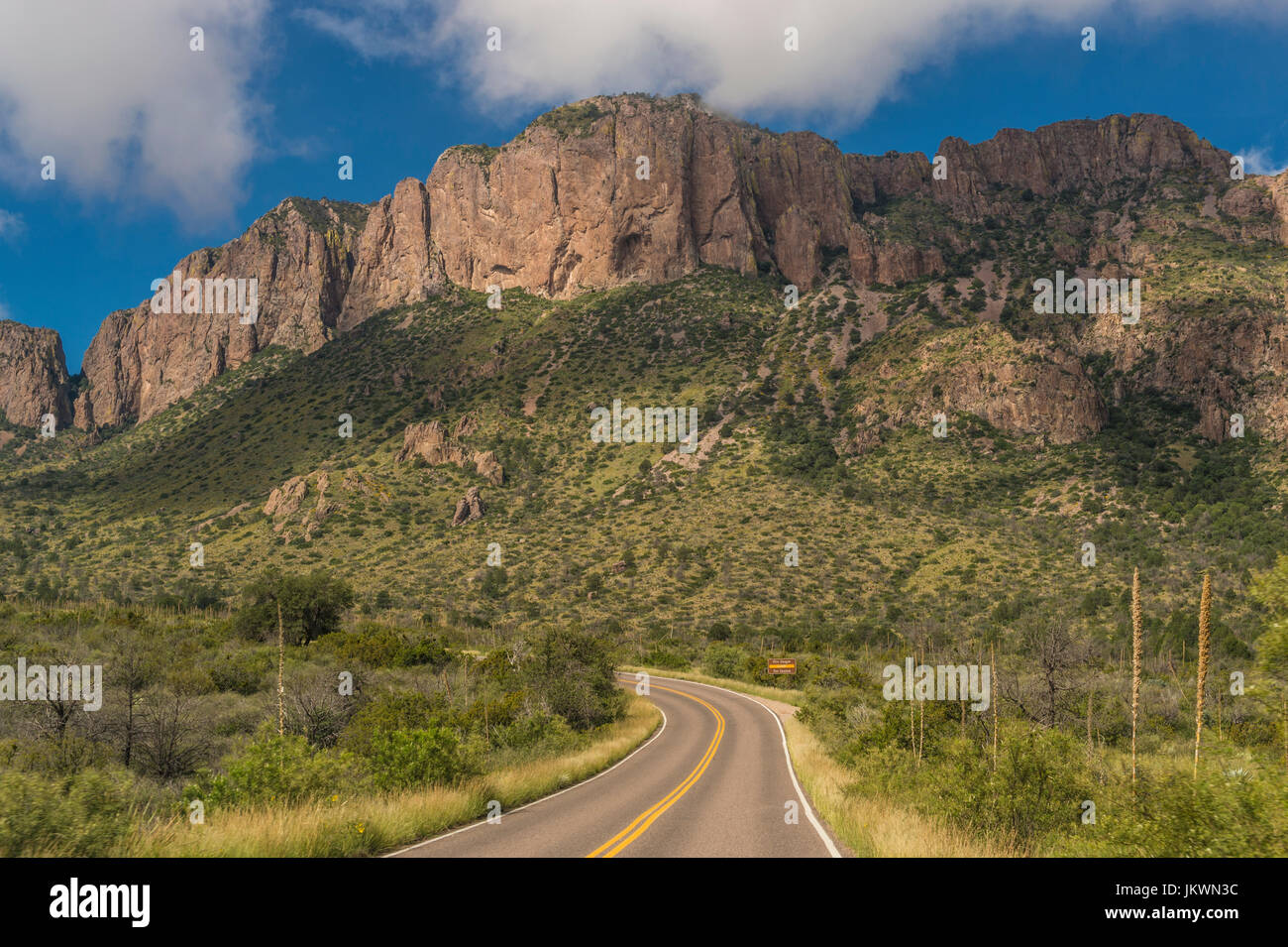 Strada di Chisos montagne del Parco nazionale di Big Bend Foto Stock