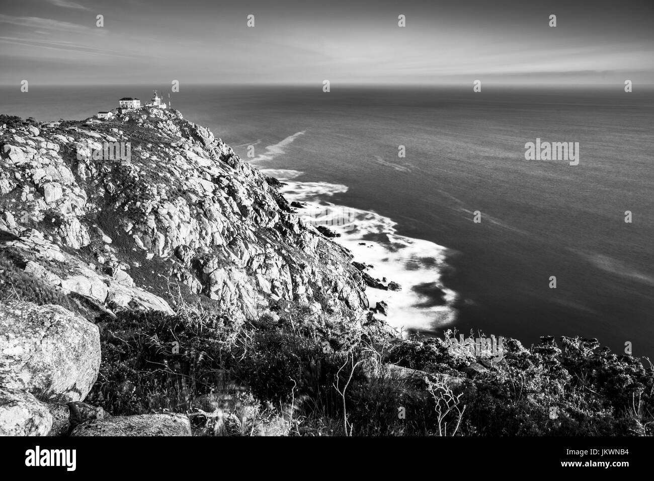 Faro di Fisterra Cape, A Coruña, Galizia, Spagna, Europa, Camino di Santiago de Compostela Foto Stock