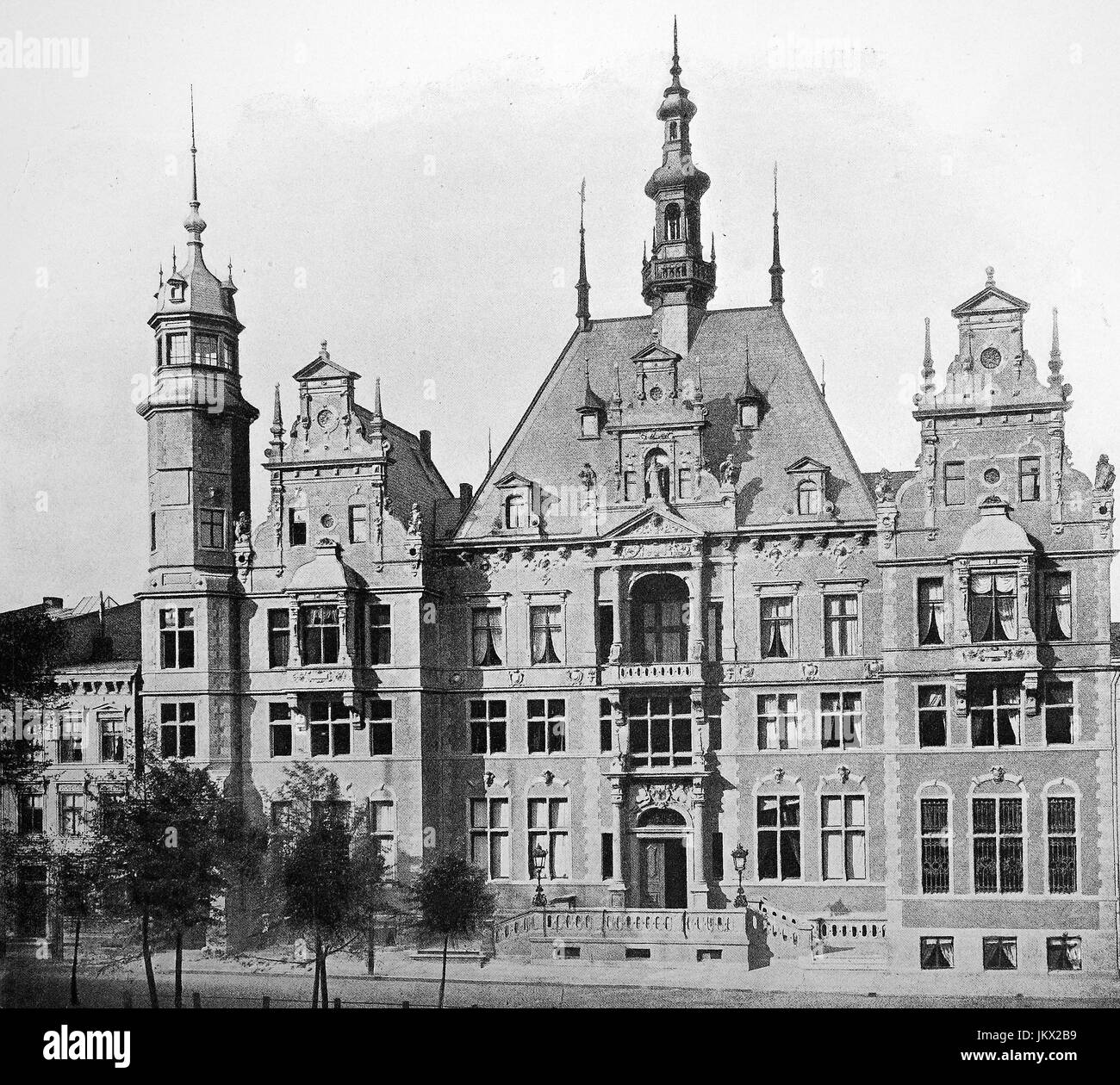 Miglioramento digitale: l'edificio del Landeshaus della provincia della Prussia Occidentale di Danzica, sede del parlamento provinciale, la Polonia, la pubblicazione a partire dall'anno 1882 Foto Stock