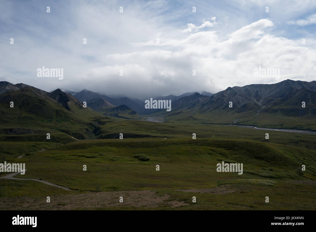 Alaskan vedute della montagna nel Parco Nazionale di Denali Foto Stock