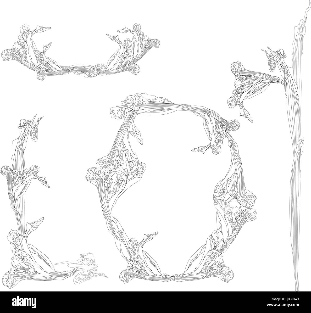 Foglie floreali pattern. foglia sfondo swirl. natura texture Foto Stock