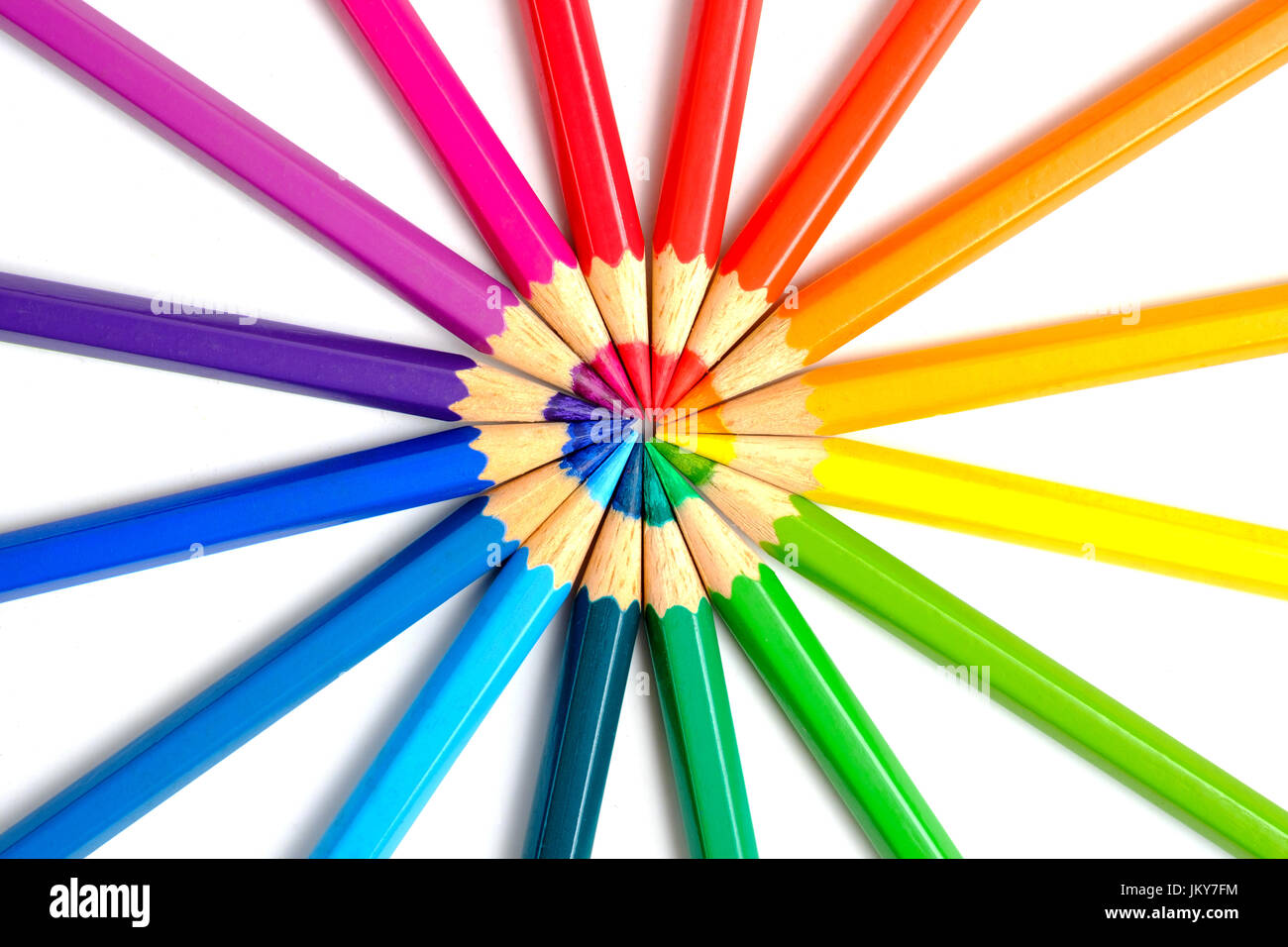 Cerchiare matite colorate Foto Stock