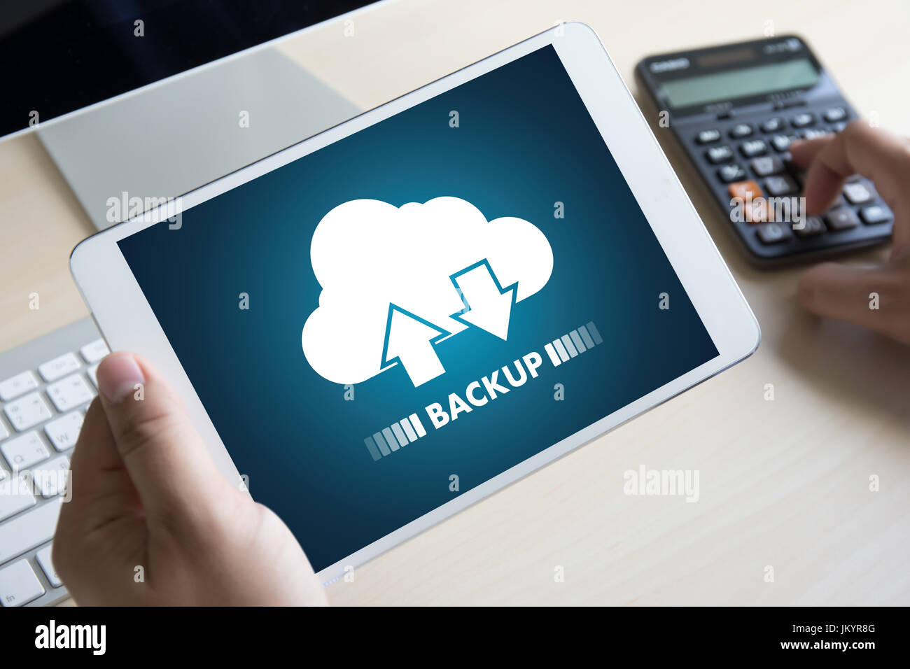 LIVE STREAMING Backup Download di copie di dati di elaborazione dati digitali trasferimento , lo streaming di file di download Foto Stock