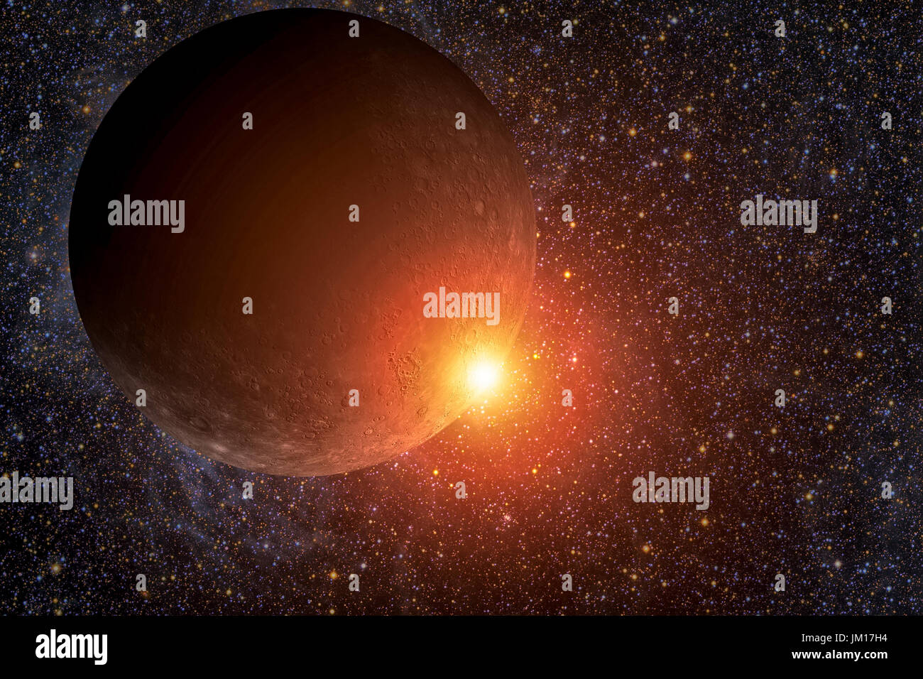Il sistema solare - Mercurio. È la più piccola e più vicina al sole delle otto pianeti del sistema solare, con un periodo orbitale di circa 88 Terra d Foto Stock