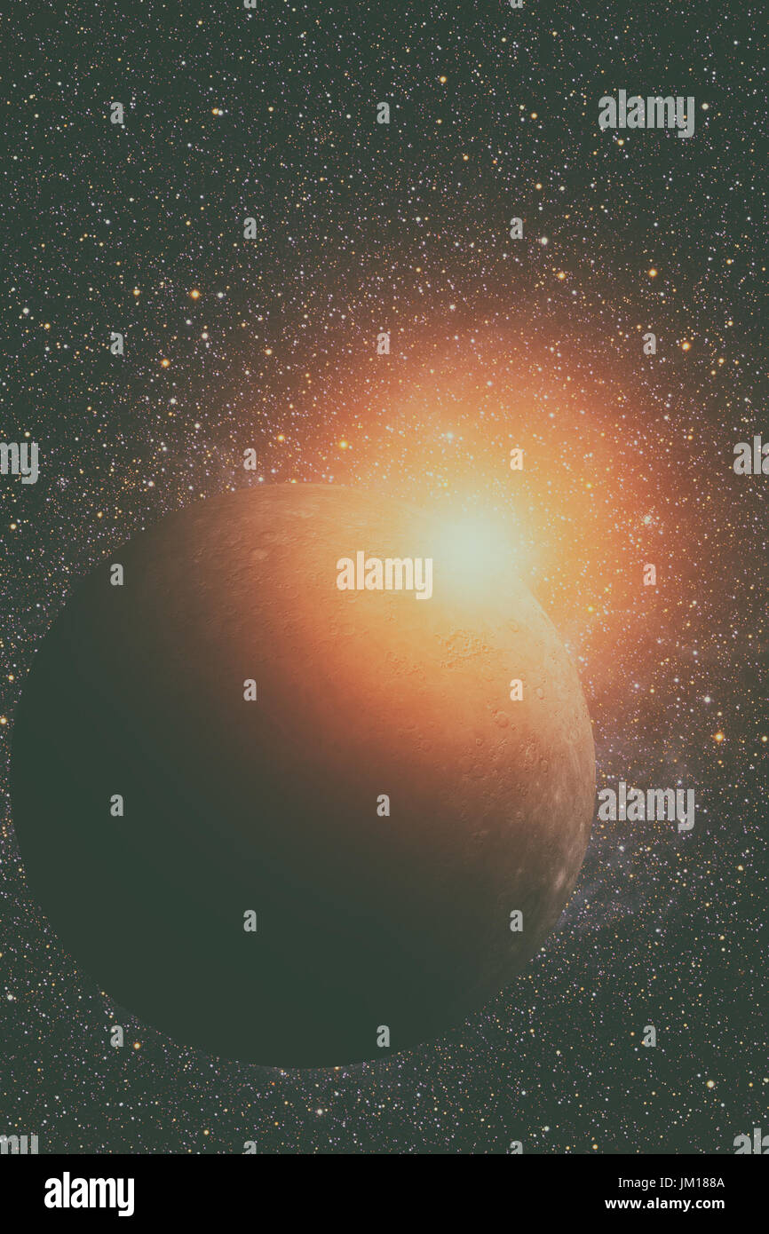 Il sistema solare - Mercurio. È la più piccola e più vicina al sole delle otto pianeti del sistema solare, con un periodo orbitale di circa 88 Terra d Foto Stock