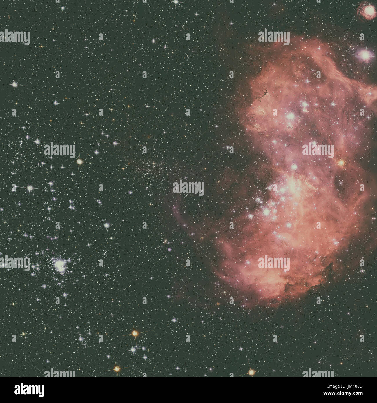 L'ampia vista di giovani stelle e nubi di gas nella nostra galassia limitrofi, la grande Magellanic Cloud. Ritoccato immagine colorata. Gli elementi di questa immagine Foto Stock