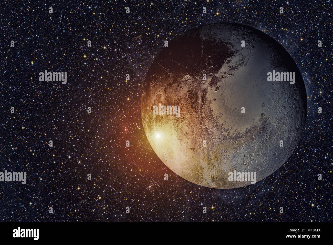 Sistema solare - Plutone. Si tratta di un dwarf planet nella fascia di Kuiper, un anello di corpi al di là di Nettuno. È il più grande conosciuto dwarf planet nel solare sist Foto Stock