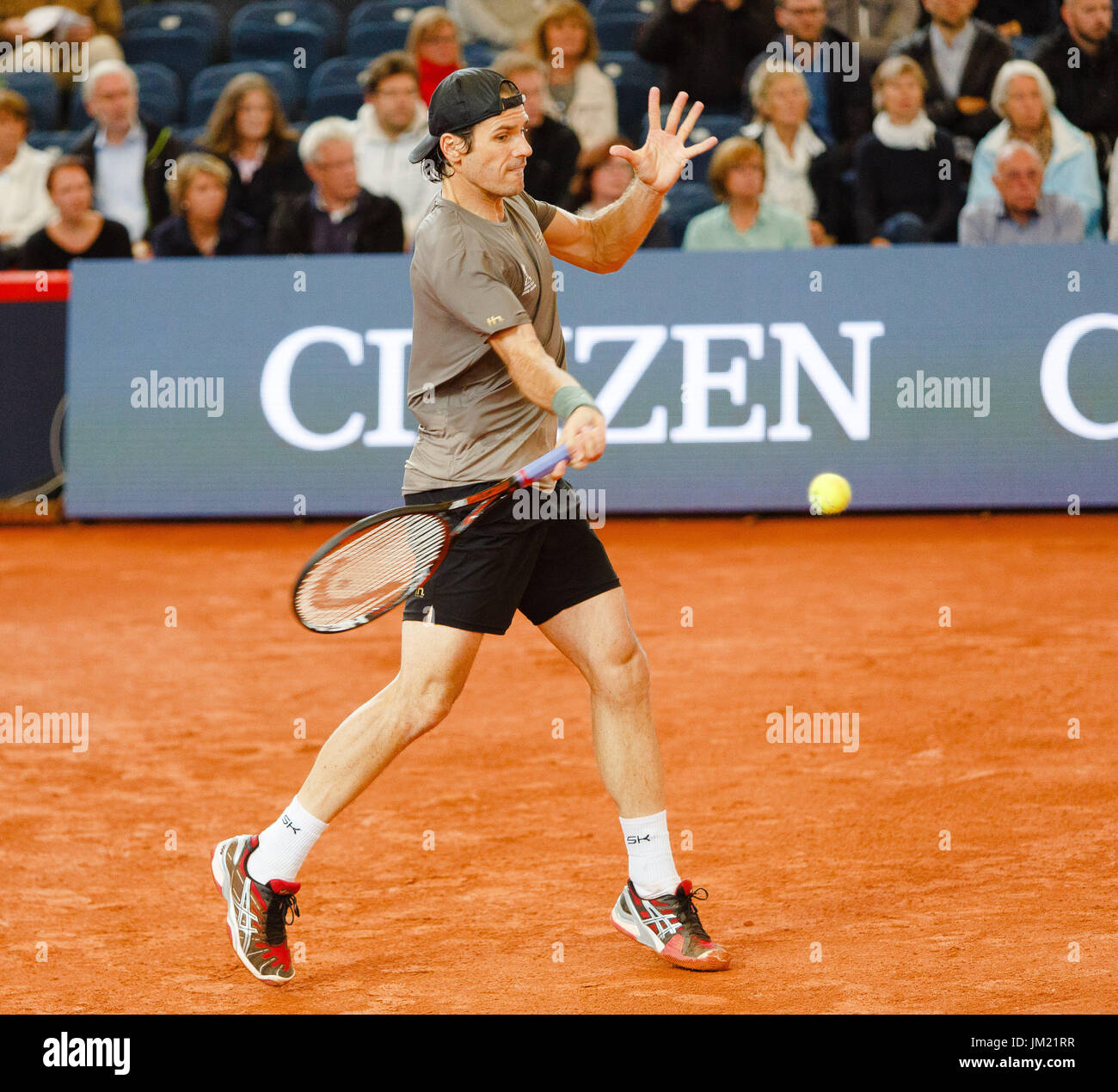 Amburgo, Germania, 25 Luglio 2017: Germanyman veterano Tommy Haas durante l'ultima partita della sua carriera presso la Germanyman Open 2017 a Amburgo Rothenbaum. Credito: Frank Molter/Alamy Live News Foto Stock