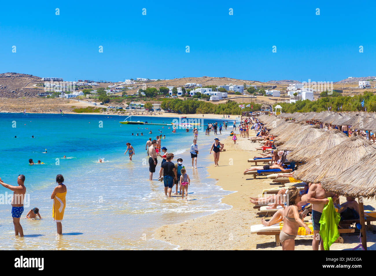 Spiaggia di Kalafatis a Mykonos 2 Foto Stock
