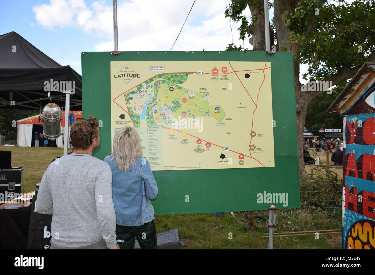 Latitude Festival 2017, Henham Park, Suffolk, Regno Unito. Mappa Foto Stock