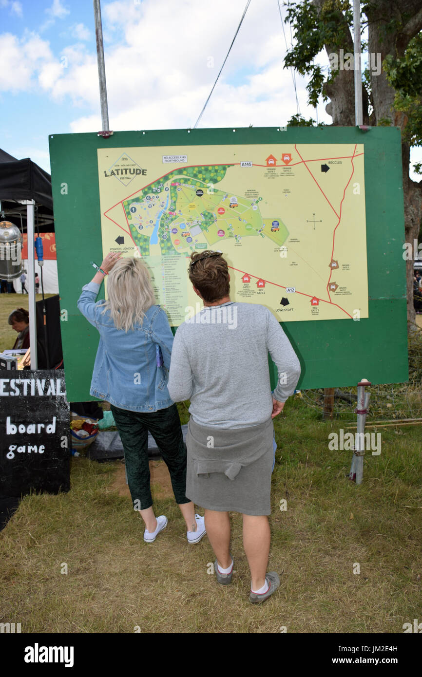 Latitude Festival 2017, Henham Park, Suffolk, Regno Unito. Mappa Foto Stock