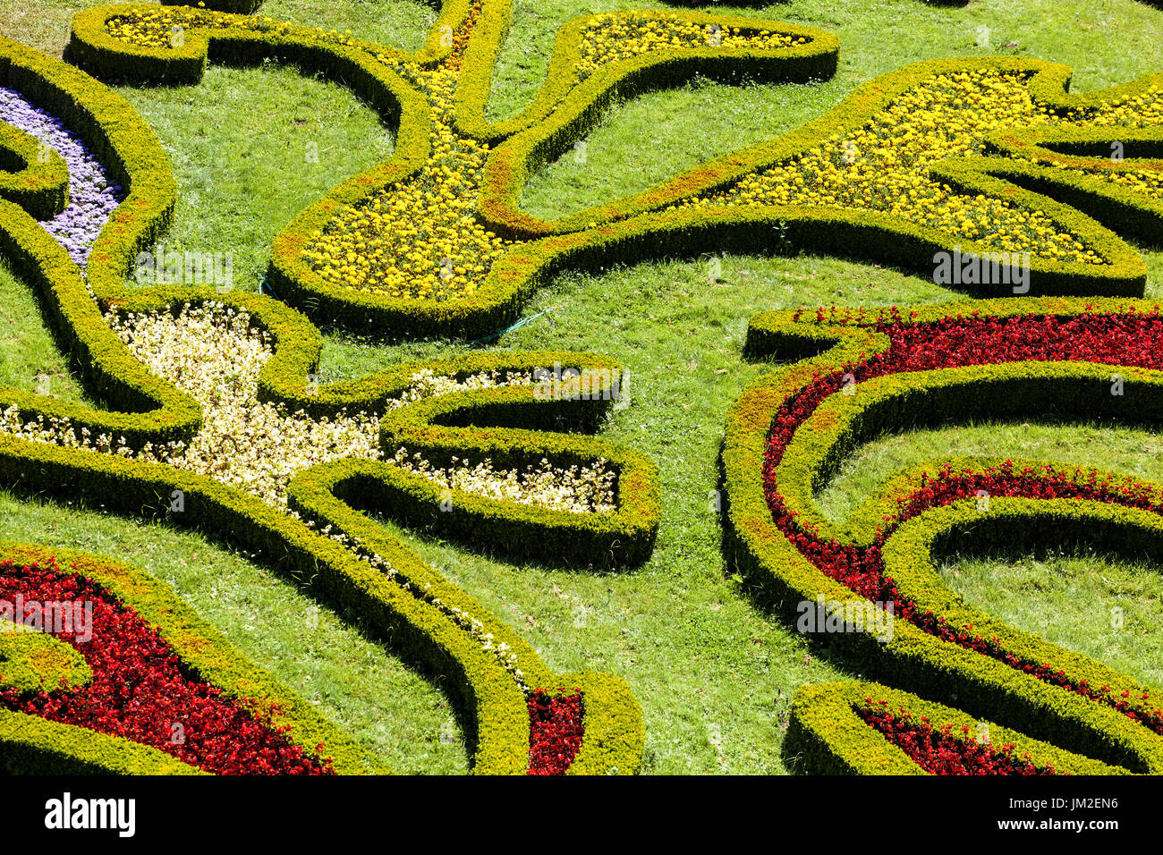 Pleasure Garden, Kromeriz giardino modello aiuole Moravia, Repubblica Ceca Giardino ornamentale siepe Foto Stock