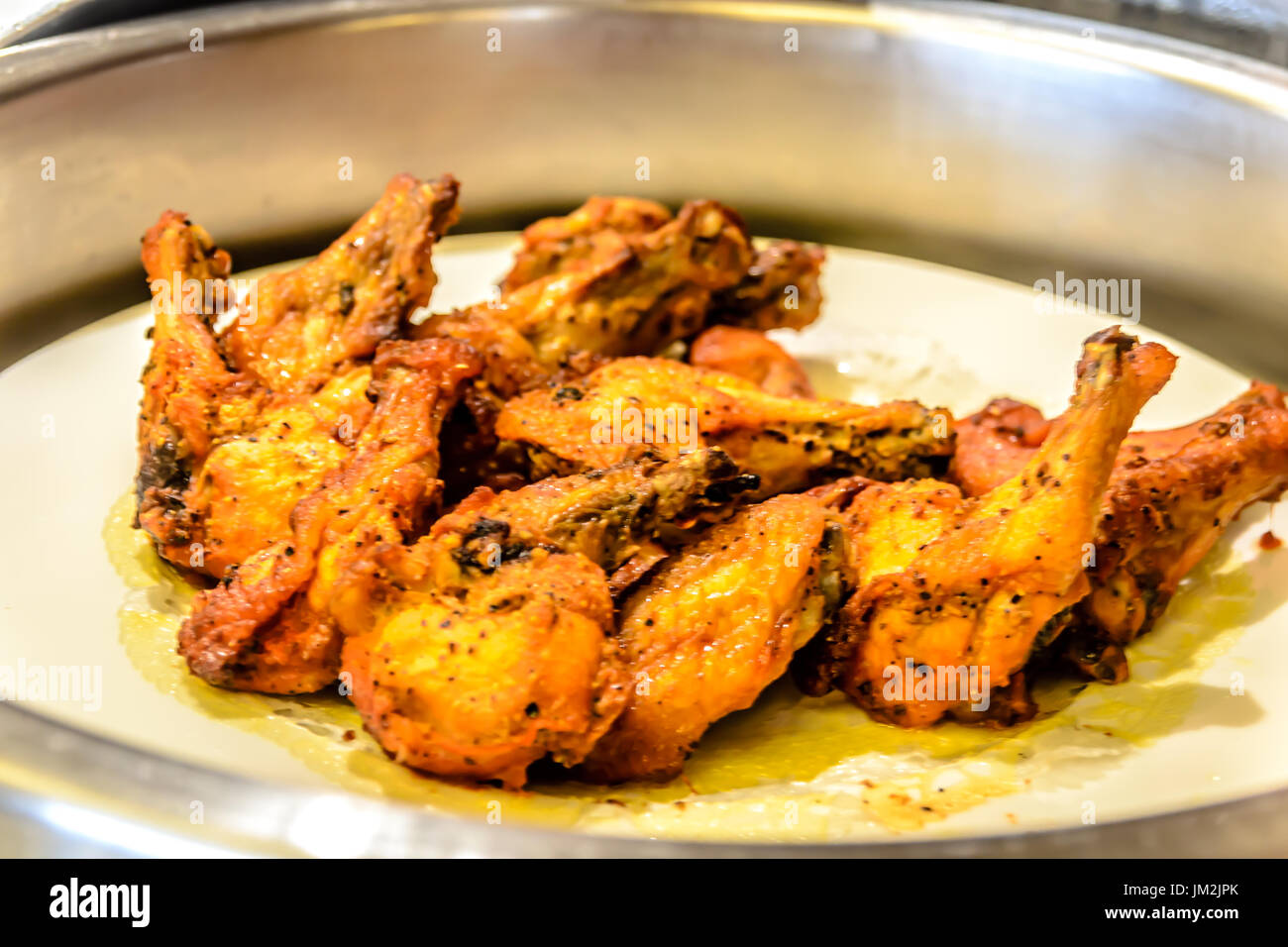 Pollo Tandoori piccoli morsi snack ors d'oeuvres Foto Stock