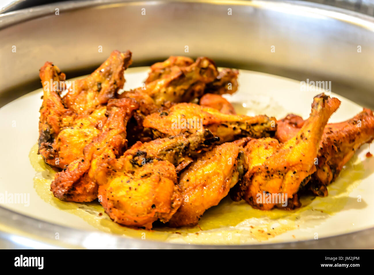 Pollo Tandoori piccoli morsi snack ors d'oeuvres Foto Stock