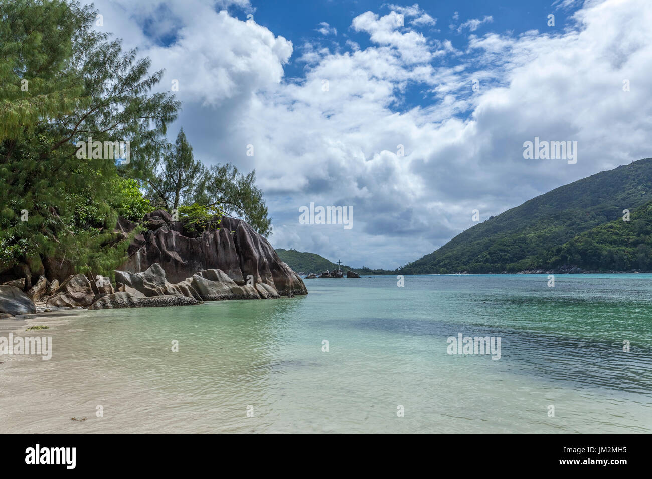 Port Launay Beach, Marine Resort, Morne National Park, Mahe, Seicelle Foto Stock