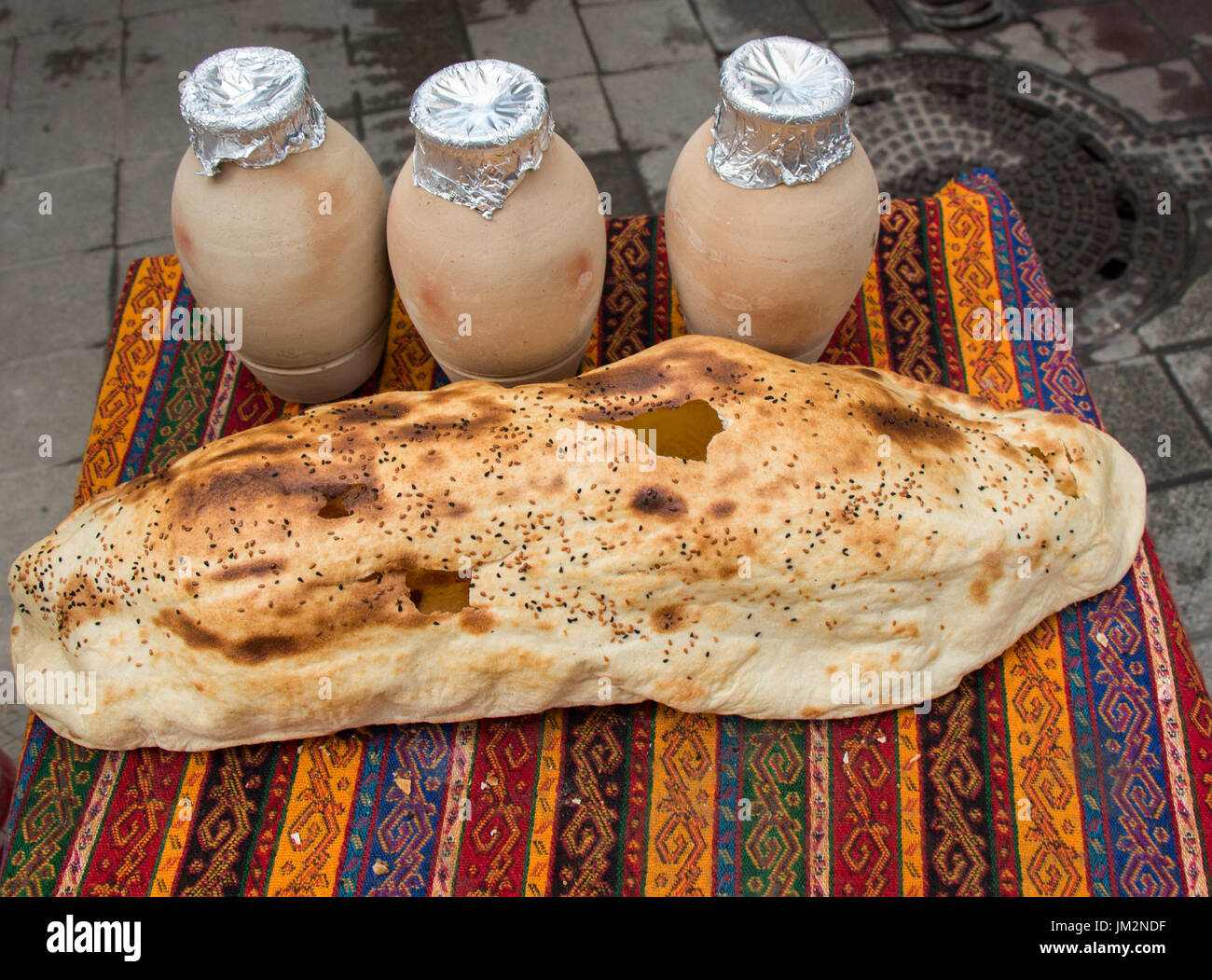 Tradizionale stile turco fatto pane focaccia Foto Stock