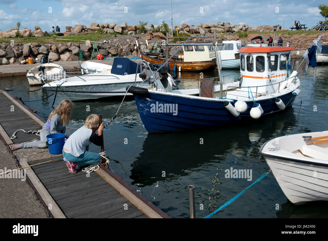 Una vista del porto Kattvik, Skane, Svezia Foto Stock
