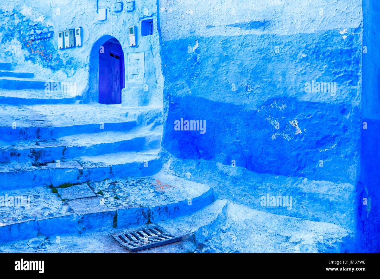 La città blu, Marocco Foto Stock