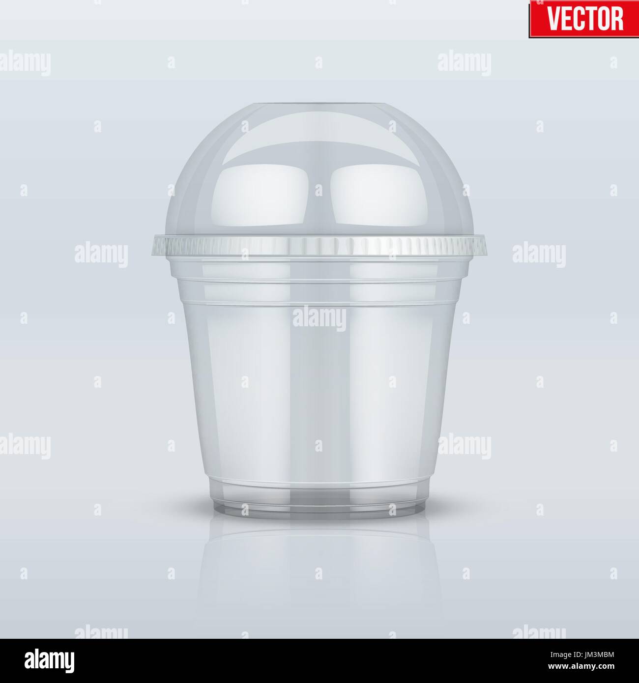 Tazza di plastica trasparente con sfera cappuccio della dome. Illustrazione Vettoriale