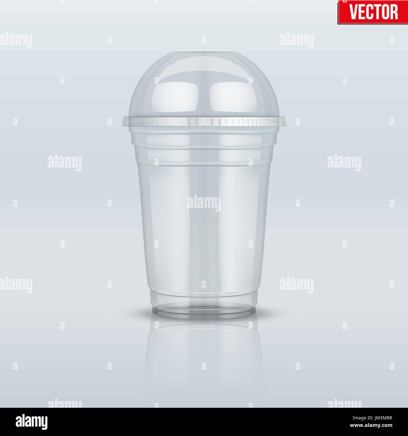 Tazza di plastica trasparente con sfera cappuccio della dome. Illustrazione Vettoriale