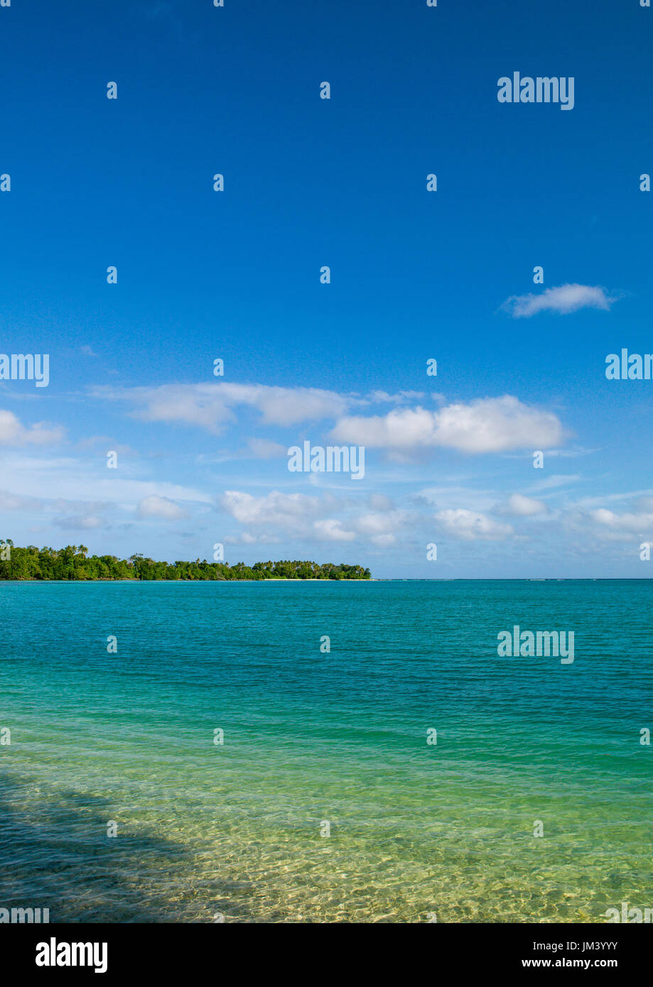 Acque turchesi su una spiaggia, Shefa Provincia, isola di Efate, Vanuatu Foto Stock