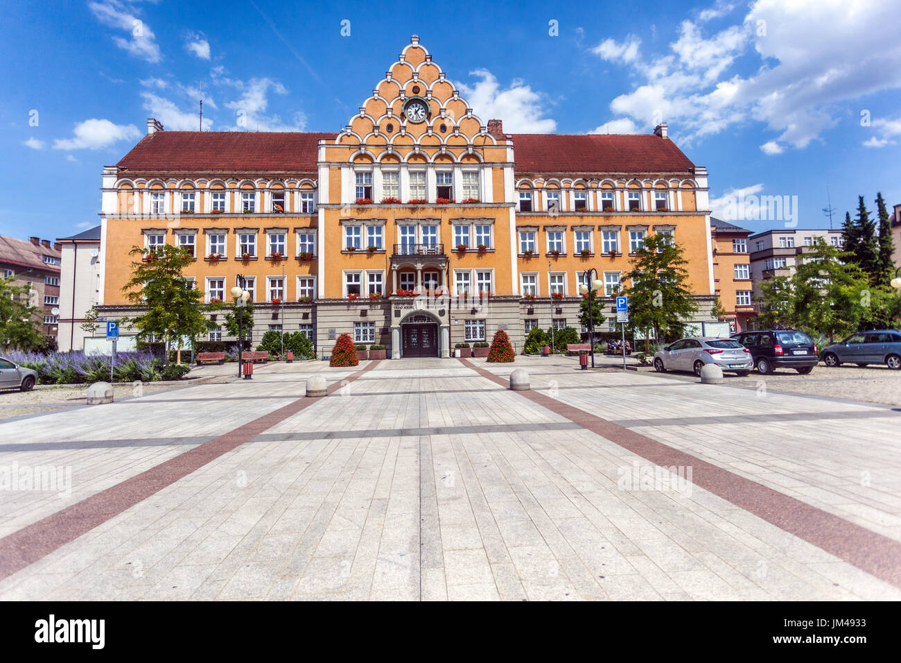 Town Hall, Cesky Tesin, Slesia, Moravia Repubblica Ceca Foto Stock