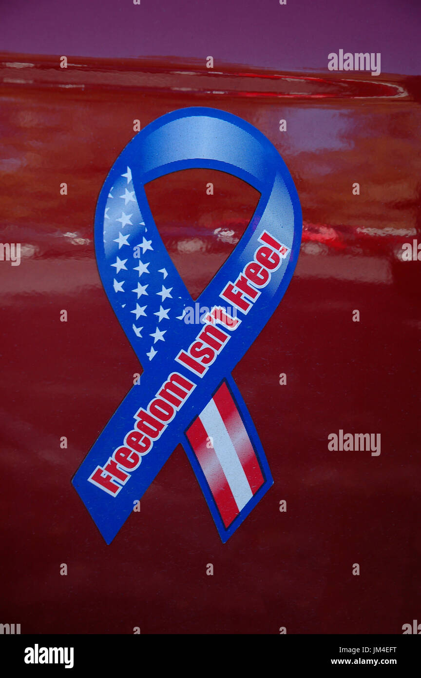 Il supporto delle nostre truppe auto vignetta. Foto Stock