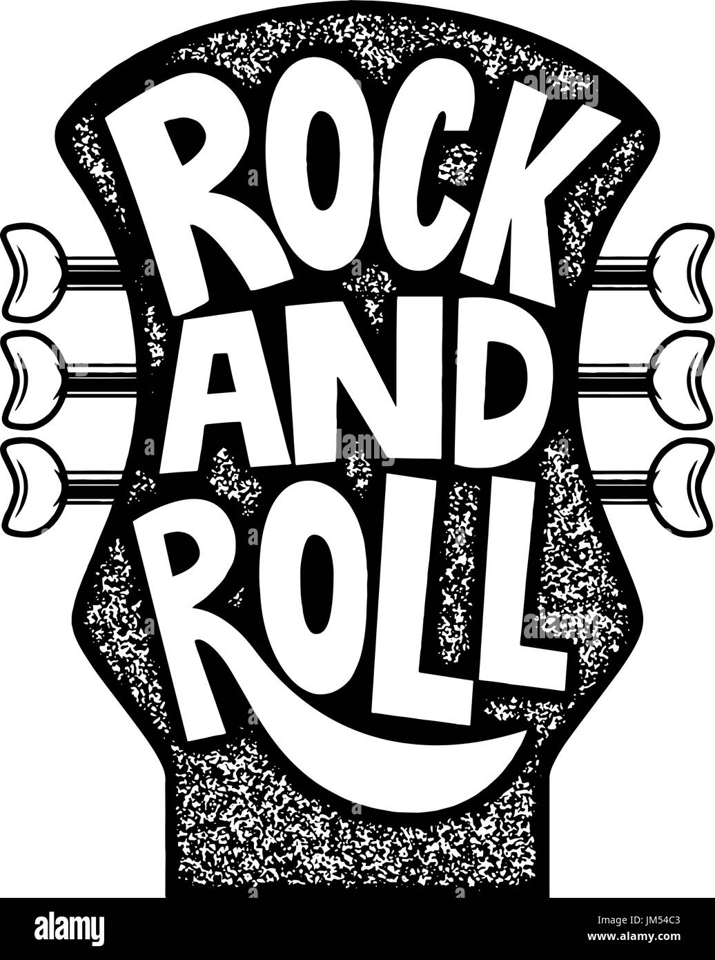 Rock And Roll Disegnata A Mano Una Frase Di Chitarra Sulla Testa Del Collo Dello Sfondo Elemento Di Design Per Poster Emblema Segno Illustrazione Vettoriale Immagine E Vettoriale Alamy
