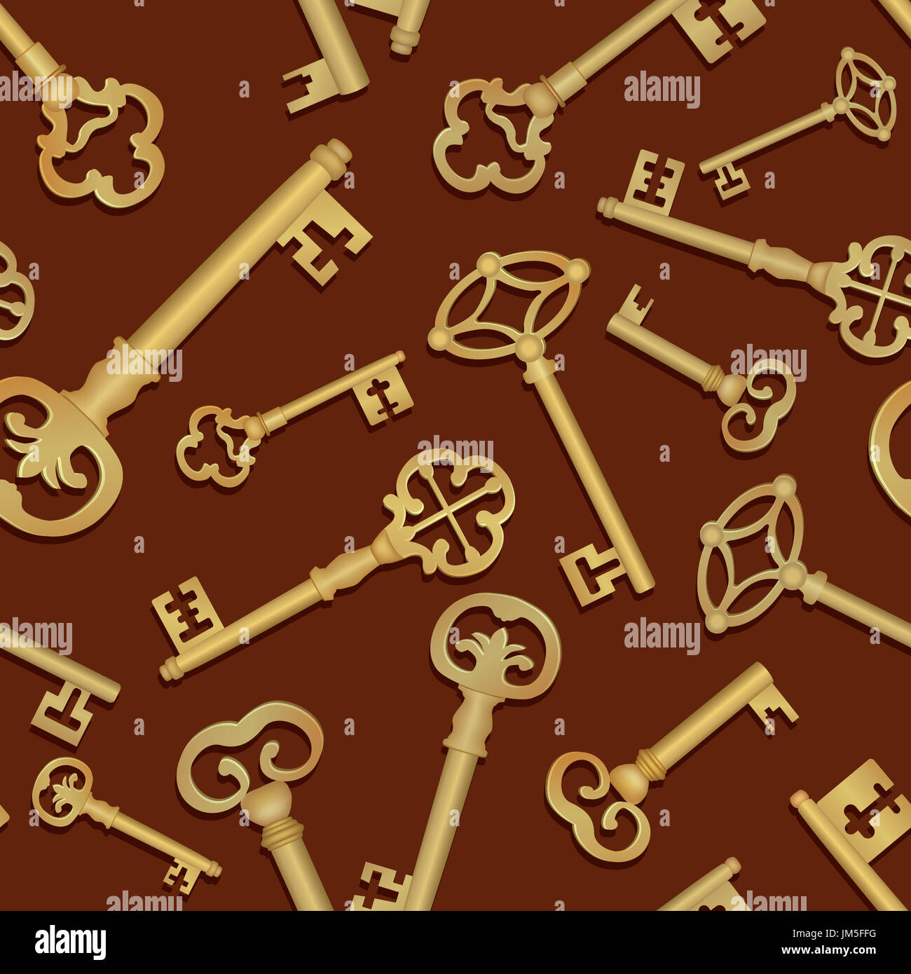 Chiave vintage seamless sfondo. Chiudere la porta tile pattern Foto Stock