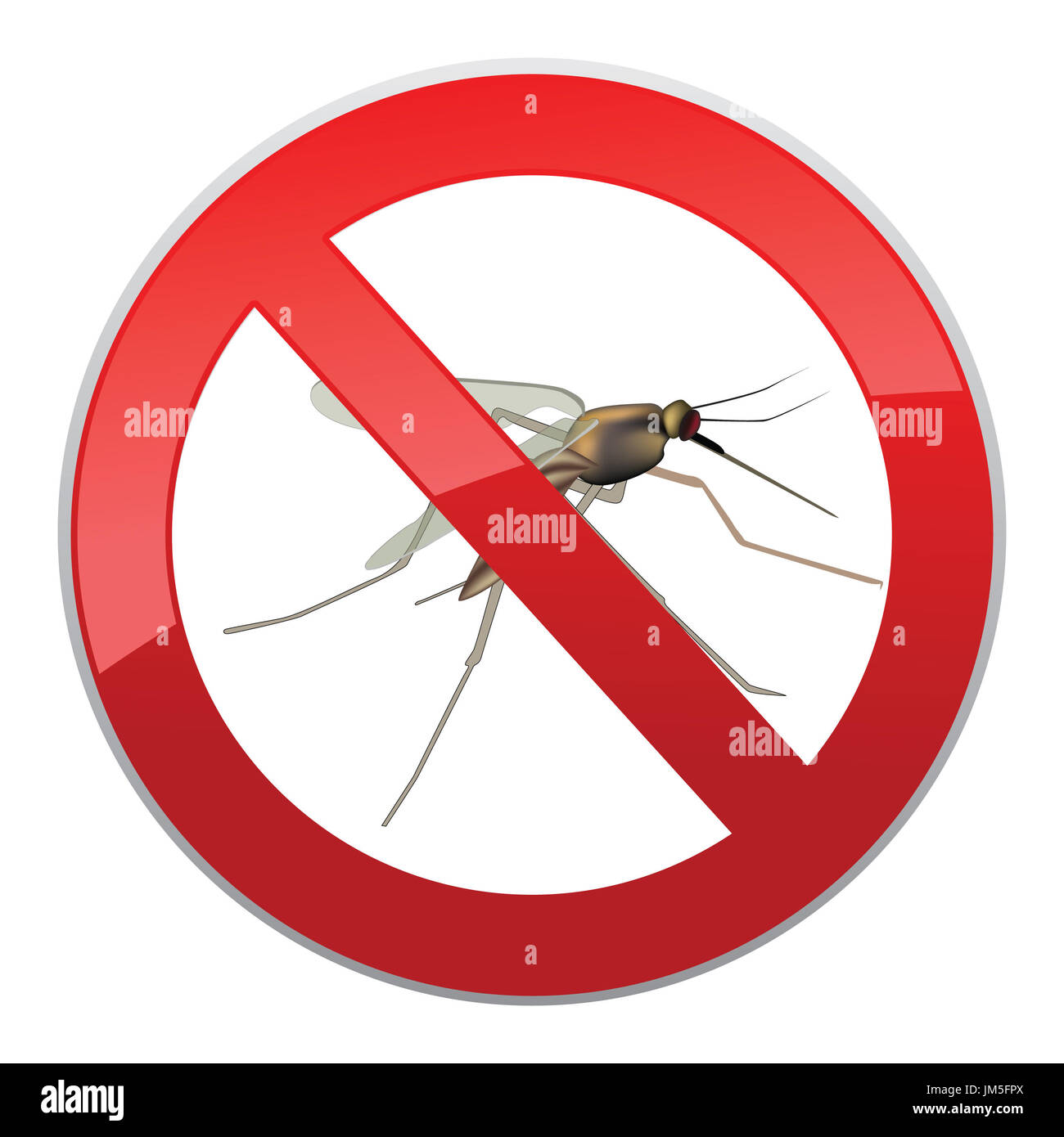 Smettere di zanzara. simbolo di divieto. no zanzare segno di insetti. Foto Stock
