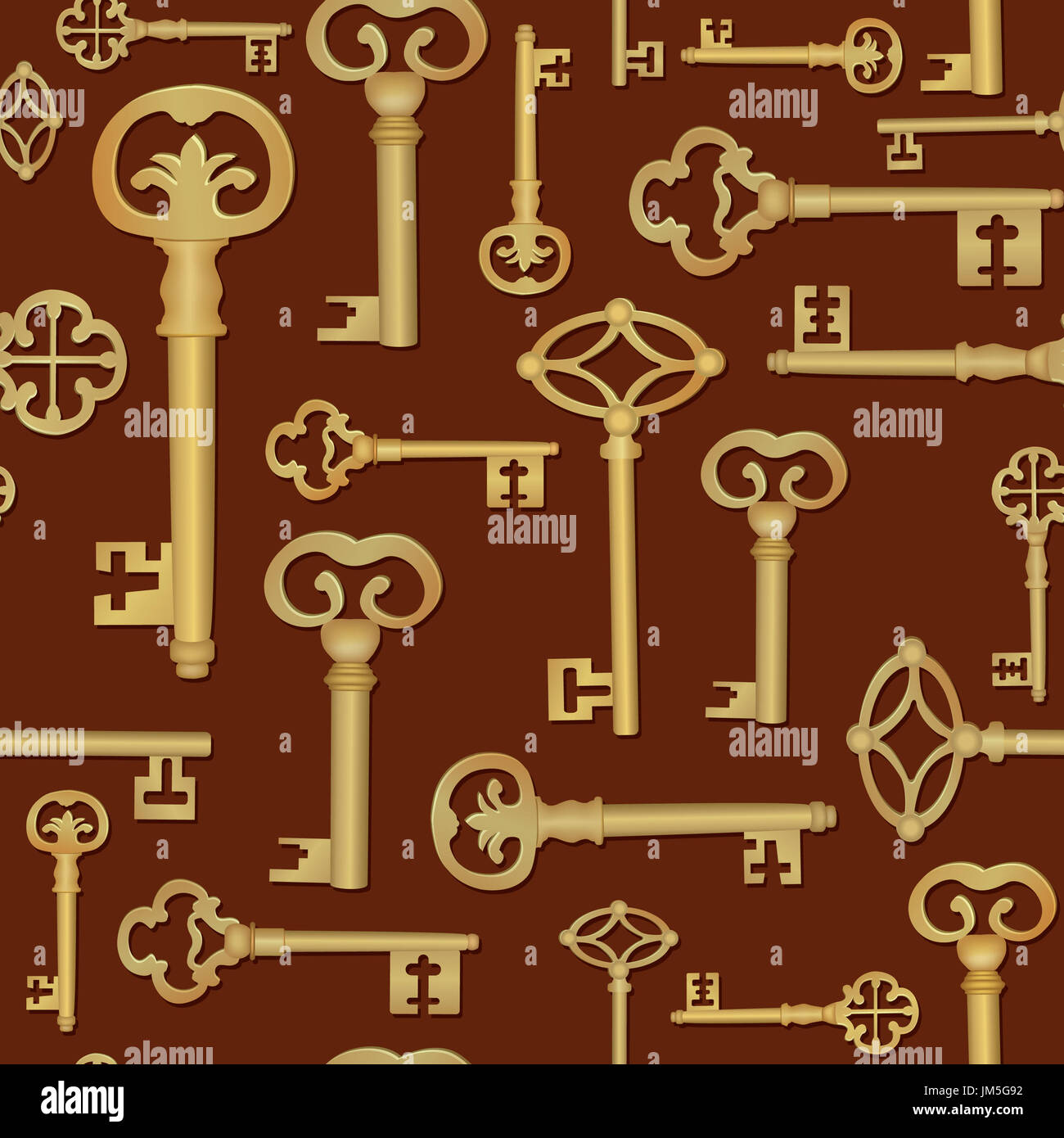 Chiave vintage seamless sfondo. Chiudere la porta tile pattern Foto Stock