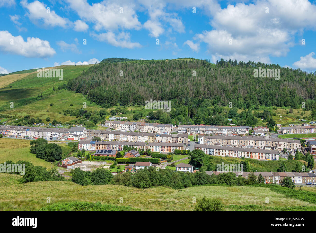 Il villaggio minerario di Cwmparc nella Rhondda Valley South Wales Foto Stock