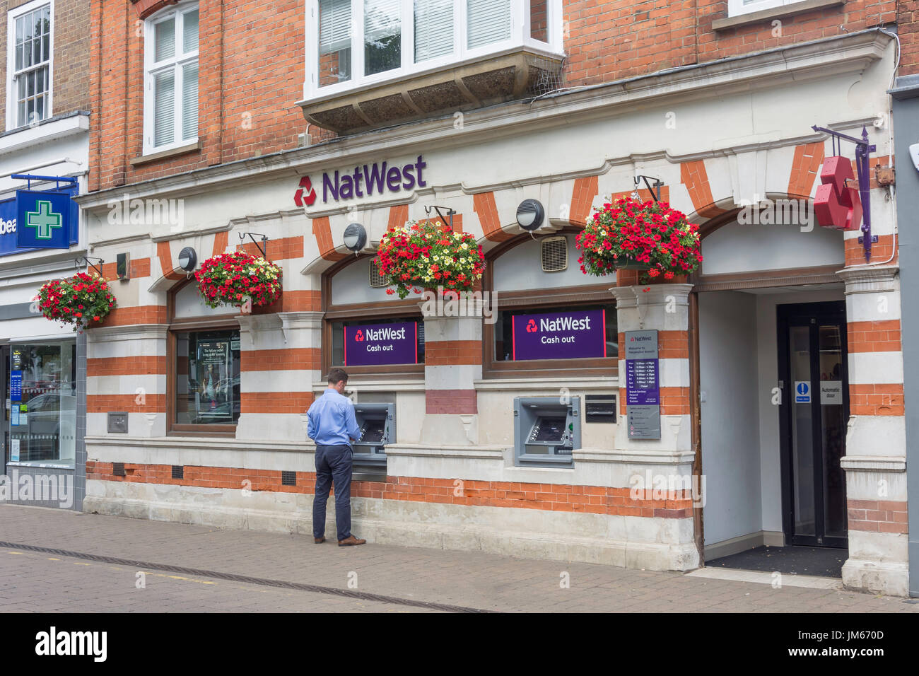 NatWest Bank, High Street, Harpenden Hertfordshire, England, Regno Unito Foto Stock
