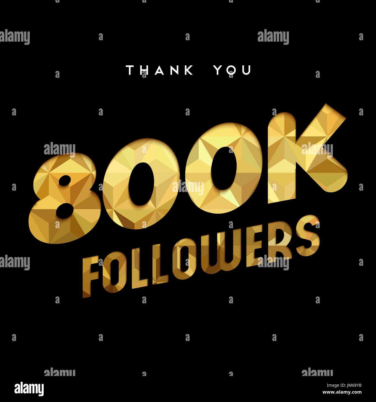 800000 seguaci grazie carta oro numero di tagli illustrazione. Offerte 800k utente celebrazione di obiettivo per otto centinaia di migliaia di social media amici, ventola Illustrazione Vettoriale