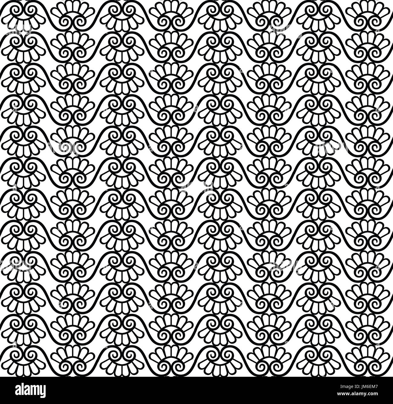 Abstract ornamento floreale. orientali linea di turbolenza seamless pattern. Foto Stock