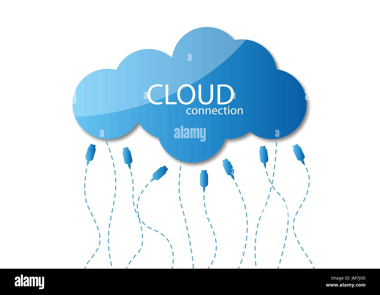 Il cloud computing concetto di connessione Illustrazione Vettoriale