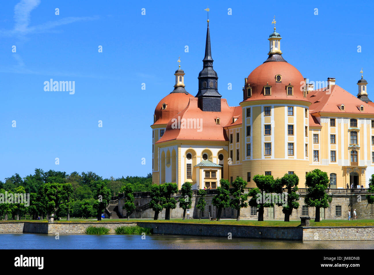 Schloss castello di Moritzburg vicino a Dresda, Sassonia, Germania, Europa Foto Stock
